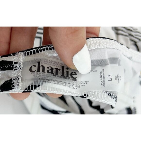 Charlie by Matthew Zink MZ Vita Bandeau Halter Bikini 2pc Set Chevron Sz Large - Picture 9 of 9